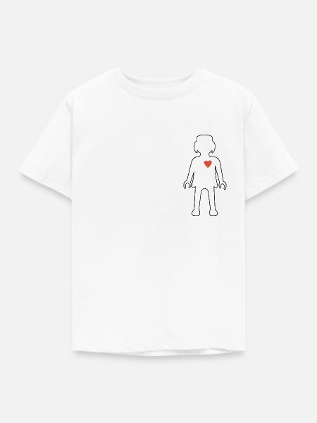 Playmobil Figur Mit Herz - Kinder T-Shirt - Weiß