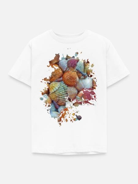 Muscheln - Kinder T-Shirt - Weiß