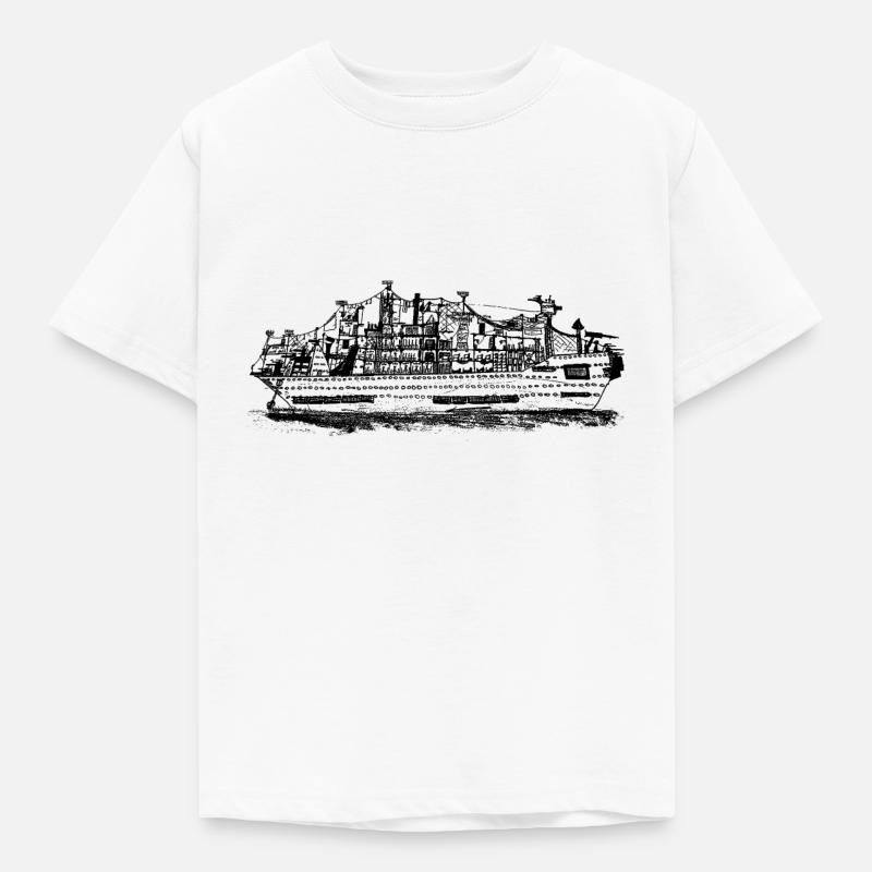 Großes Schiff - Kinder T-Shirt - Weiß