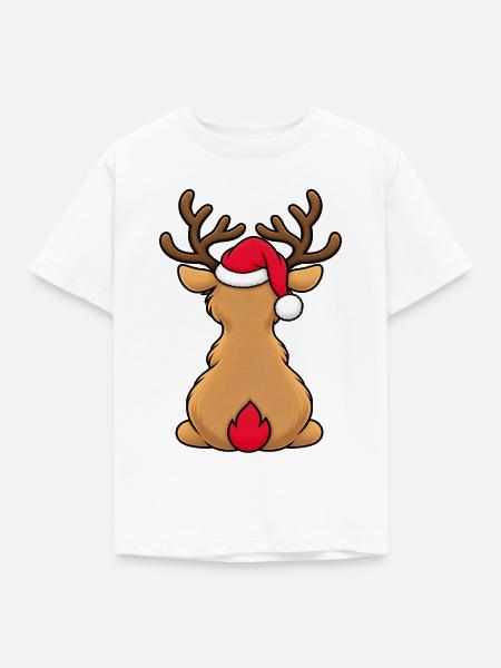 Elch zu Weihnachten  - Kinder T-Shirt - Weiß