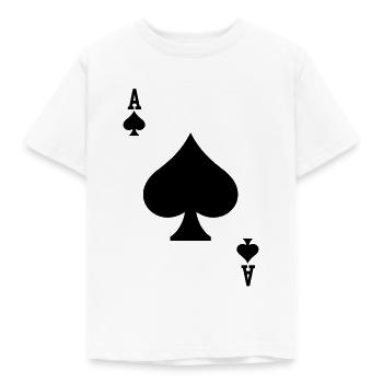 Ace of Spades - Playing Card Poker Costume Carnival - Kids' T-Shirt - white - Front - AI Model Kid Male (0cm)