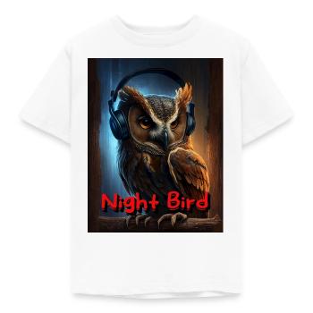 Noctambule avec écouteurs - T-shirt Enfant - blanc - Devant - AI Model Kid Male (0cm)