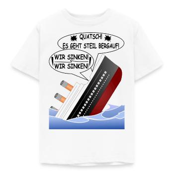 Steil Bergauf-lustige Sprüche-positives Denken - Kinder T-Shirt - Weiß - Vorne - AI Model Kid Male (0cm)