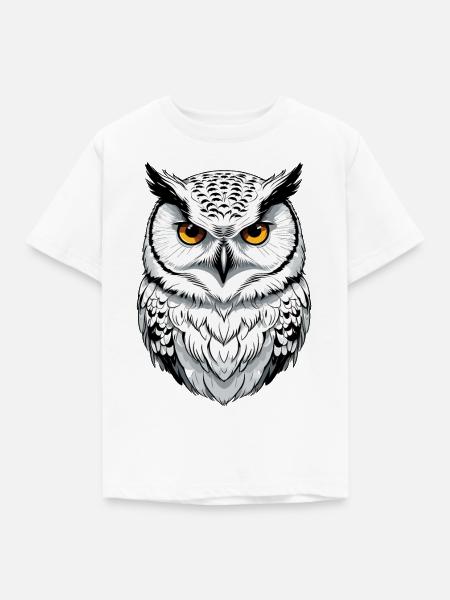 Schnee-Eule - Kinder T-Shirt - Weiß