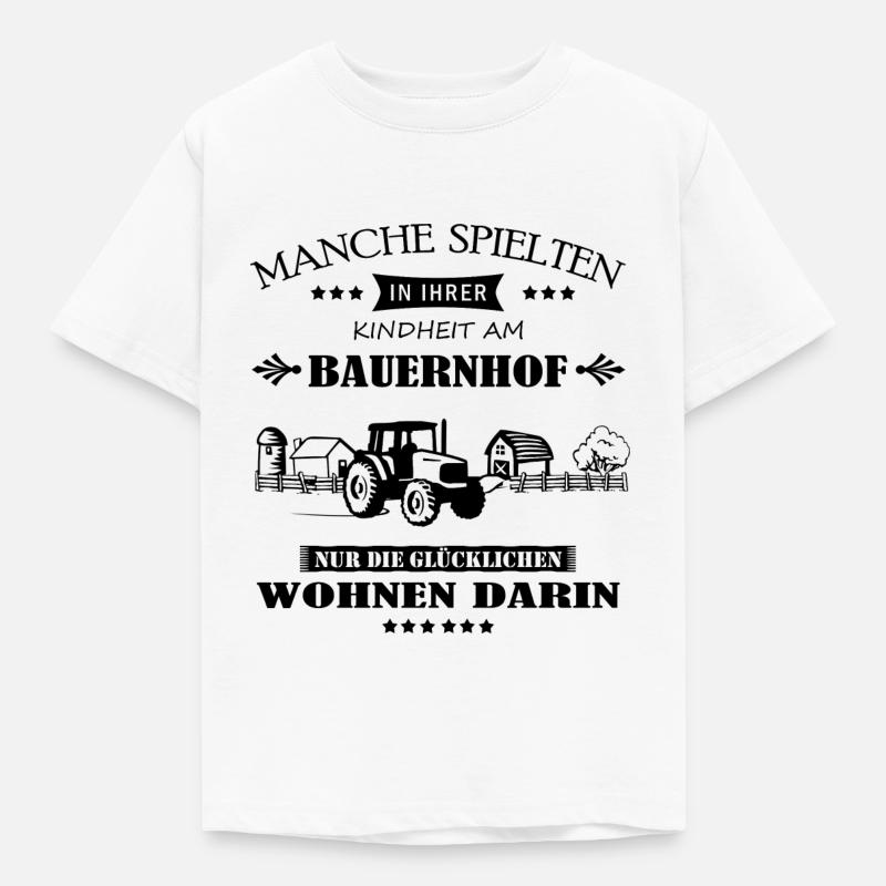 cooler Spruch: Bauernhof - Kinder T-Shirt - Weiß