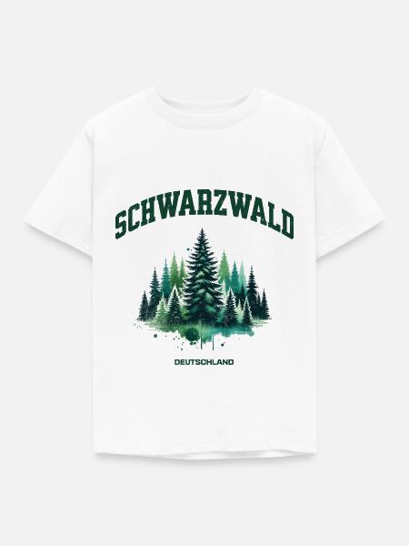 Schwarzwald Deutschland Shirt Wald Natur Wandern - Kinder T-Shirt - Weiß