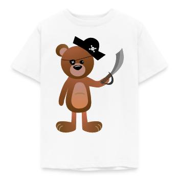 süßer Bären Pirat Seeräuber Freibeuter - Kinder T-Shirt - Weiß - Vorne - AI Model Kid Male (0cm)