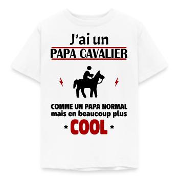 J'ai un papa cavalier, cheval, équitation - T-shirt Enfant - blanc - Devant - AI Model Kid Male (0cm)