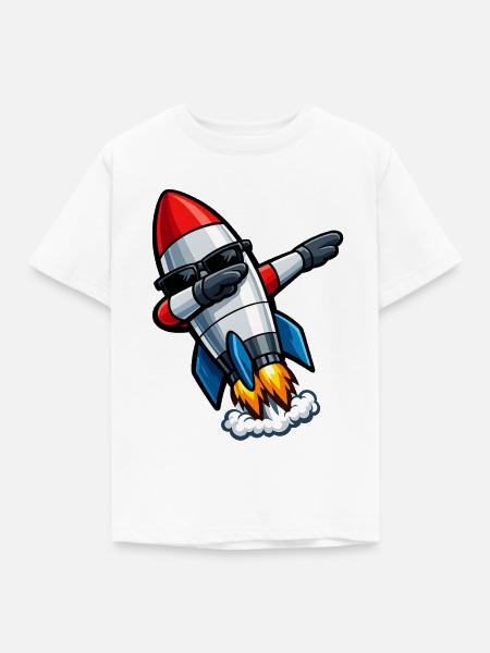 Dabbing Rakete - Kinder T-Shirt - Weiß