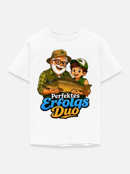 Angeln mit Opa - Kinder T-Shirt - Weiß