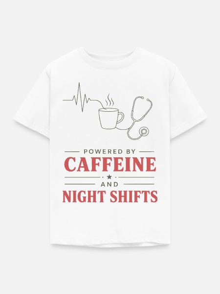 Kaffee und Nachtschicht Motiv - Kinder T-Shirt - Weiß