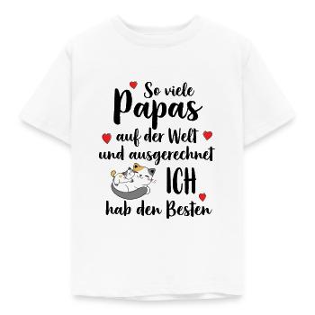 So Viele Papas Ich Hab Den Besten Bester Papa - Kinder T-Shirt - Weiß - Vorne - AI Model Kid Male (0cm)