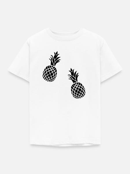 Ananas Silhouette - Kinder T-Shirt - Weiß