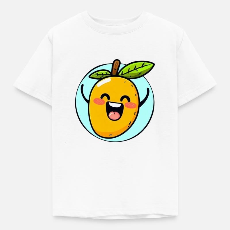 Fröhliche Mango - Kinder T-Shirt - Weiß