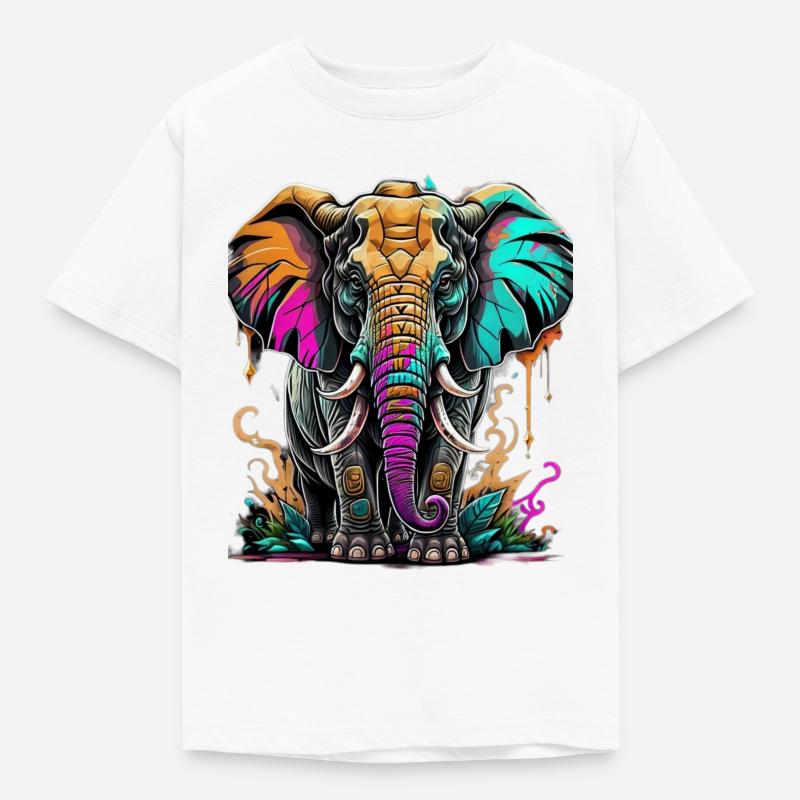 Graffiti Elephant - Kids' T-Shirt - white