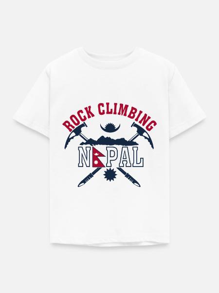 Nepal Felsklettern - Kinder T-Shirt - Weiß