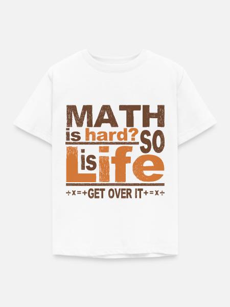 Math Get Over It - Kinder T-Shirt - Weiß