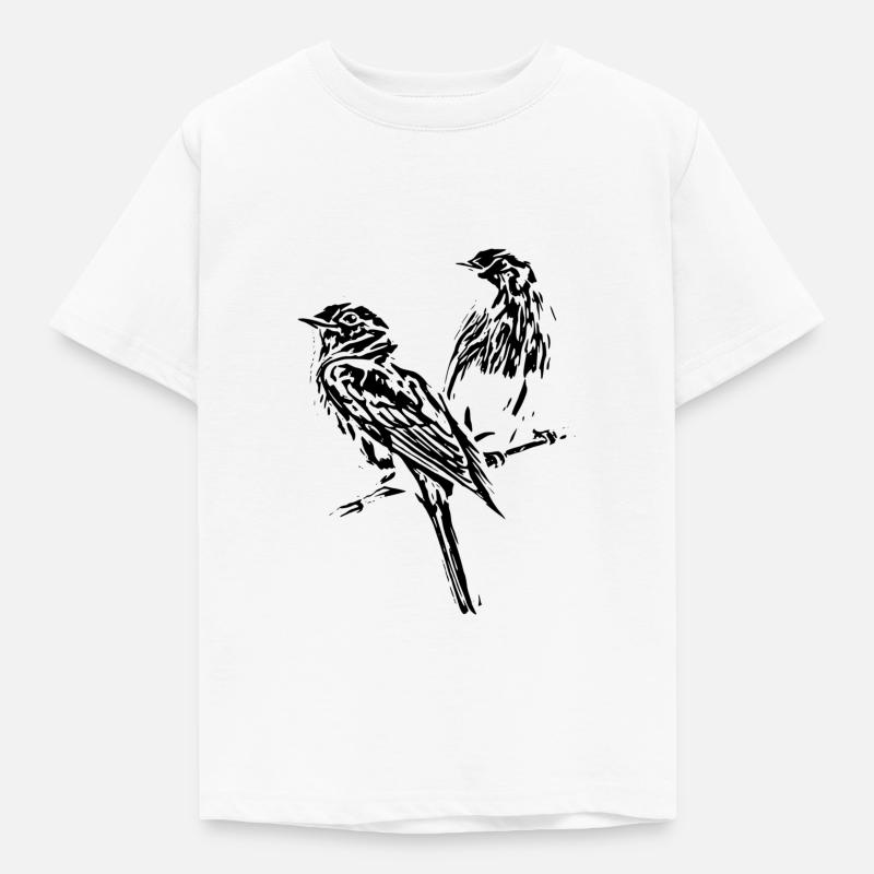 Vögel - Kinder T-Shirt - Weiß