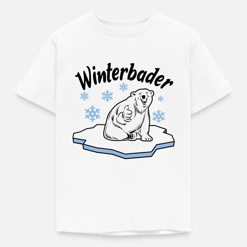 Winterbader Eisbaden Eisbad Spruch - Kinder T-Shirt - Weiß