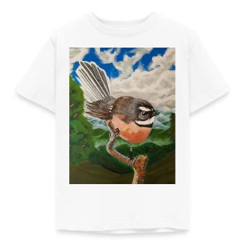 Vogel N.F. - Kinder T-Shirt - Weiß - Vorne - AI Model Kid Male (0cm)