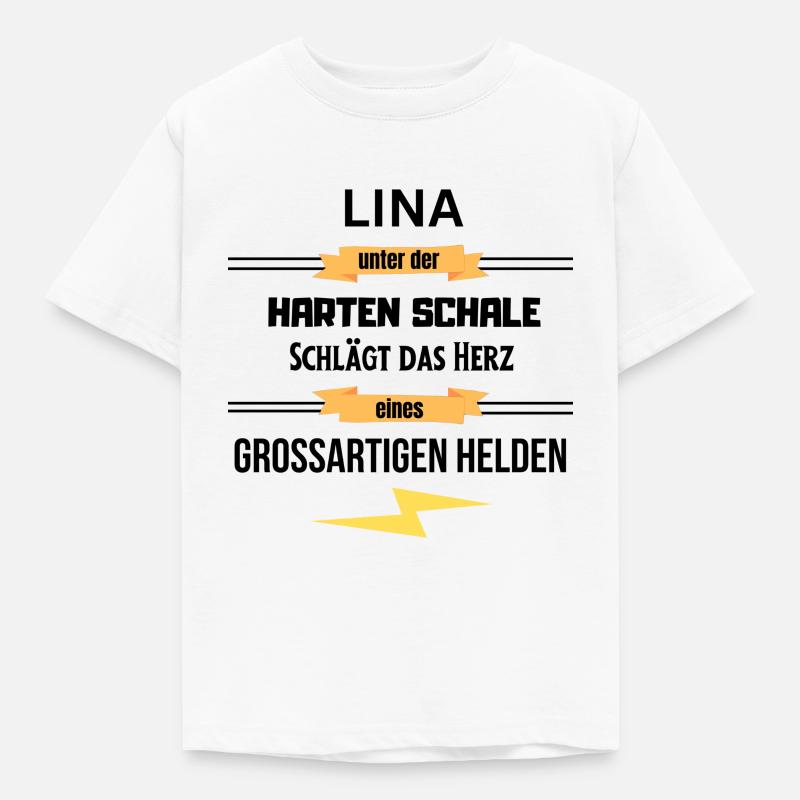 Lina unter harte Schale eines Großartigen Helden - Kinder T-Shirt - Weiß