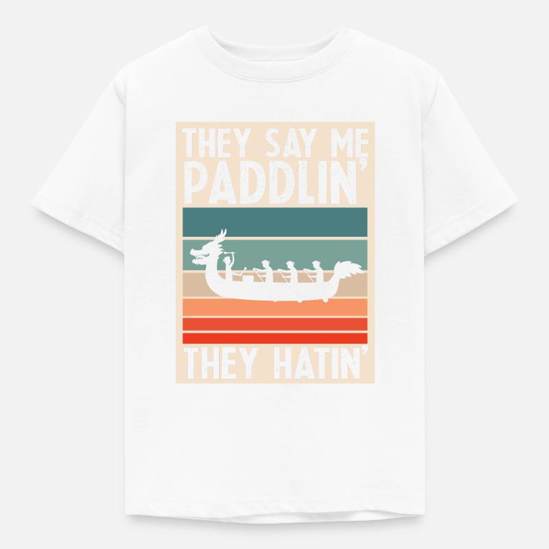 Drachenboot Trainer und Drachenboot - Kinder T-Shirt - Weiß