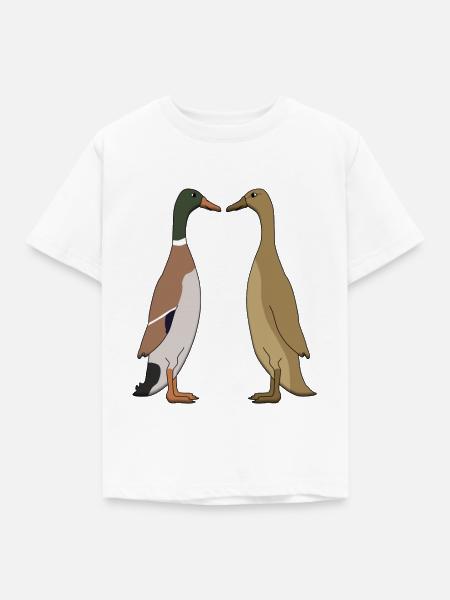 Ente und Ente - Kinder T-Shirt - Weiß