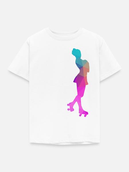 Rollkunstlauf Rollschuh Pirouette Polygon Geschenk - Kinder T-Shirt - Weiß