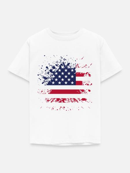 US Flagge - Kinder T-Shirt - Weiß