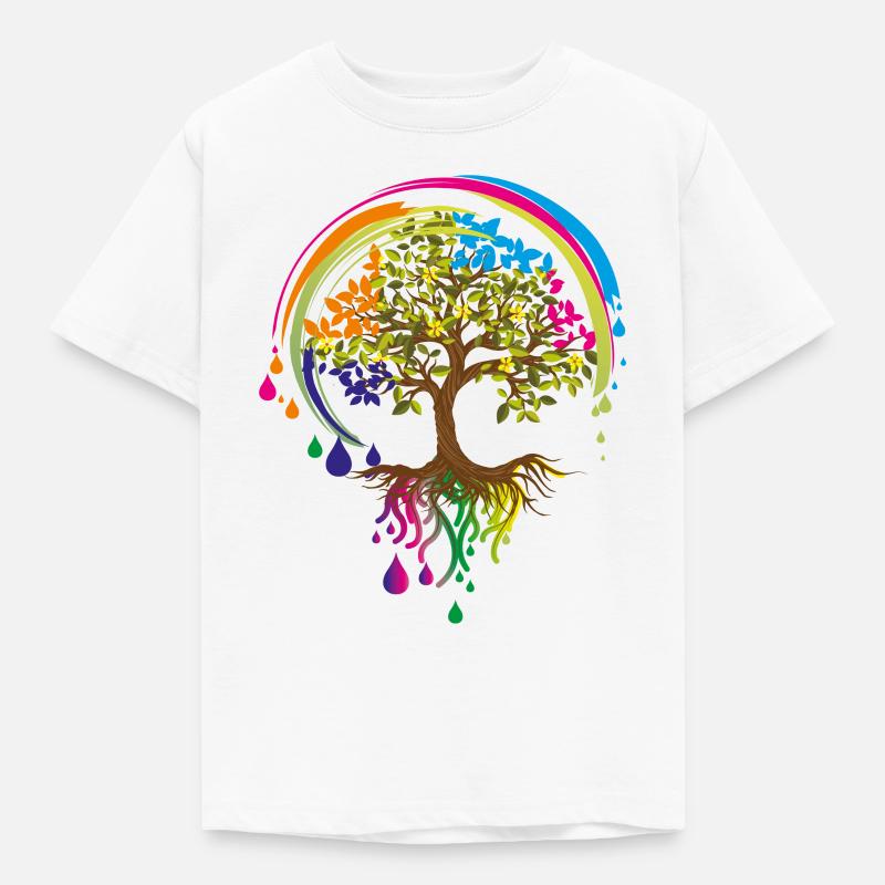 colourful tree - Kids' T-Shirt - white