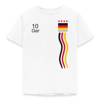 Deutschlandflagge NR 10 - Kinder T-Shirt - Weiß - Vorne - AI Model Kid Male (0cm)