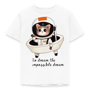 Dreamy cat astronaut - Kids' T-Shirt - white - Front - AI Model Kid Male (0cm)