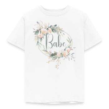 Babe mit Blumenkranz aus Rosen - Kinder T-Shirt - Weiß - Vorne - AI Model Kid Male (0cm)