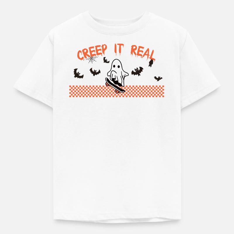 Halloween Geist - Kinder T-Shirt - Weiß