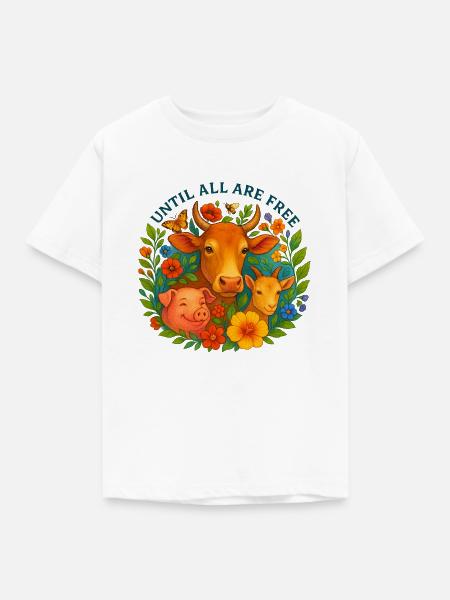 Until all are free - Kinder T-Shirt - Weiß