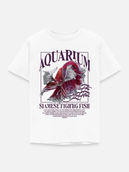 Betta Kampffisch - Kinder T-Shirt - Weiß