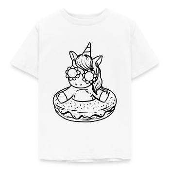Licorne dans un donut pour peindre - T-shirt Enfant - blanc - Devant - AI Model Kid Male (0cm)