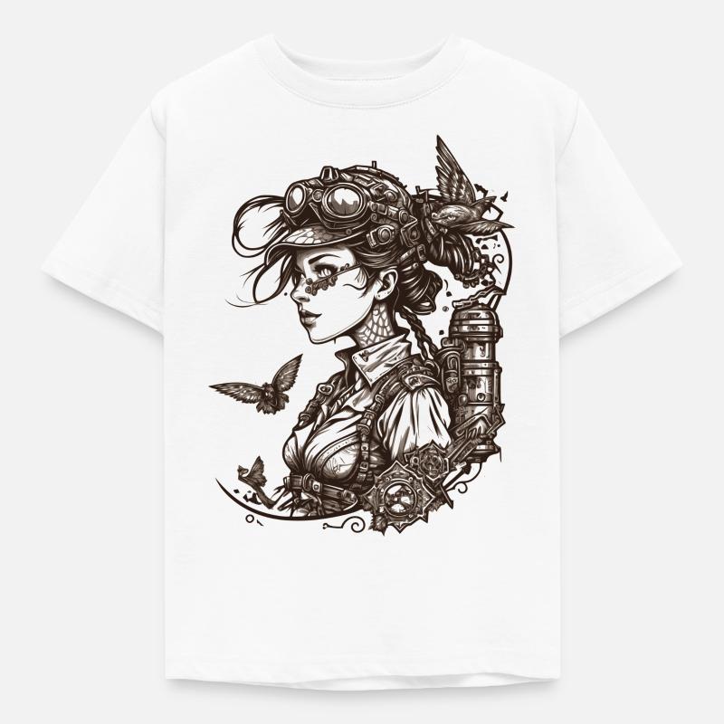 Beauté Steampunk avec toutes sortes de techniques rétro - T-shirt Enfant - blanc