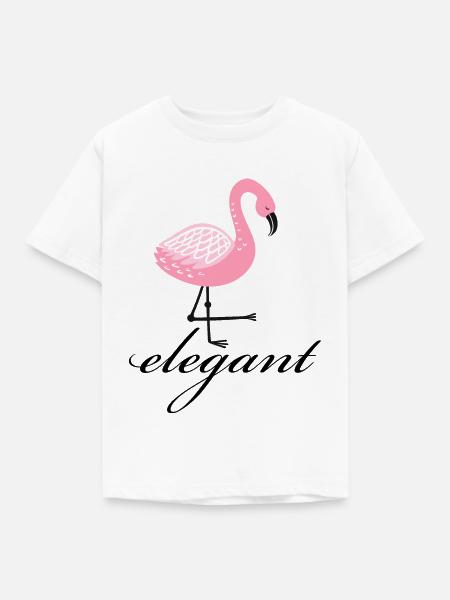 Flamingo elegant - Kinder T-Shirt - Weiß