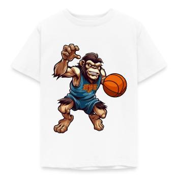 Basketball Schimpanse - Kinder T-Shirt - Weiß - Vorne - AI Model Kid Male (0cm)
