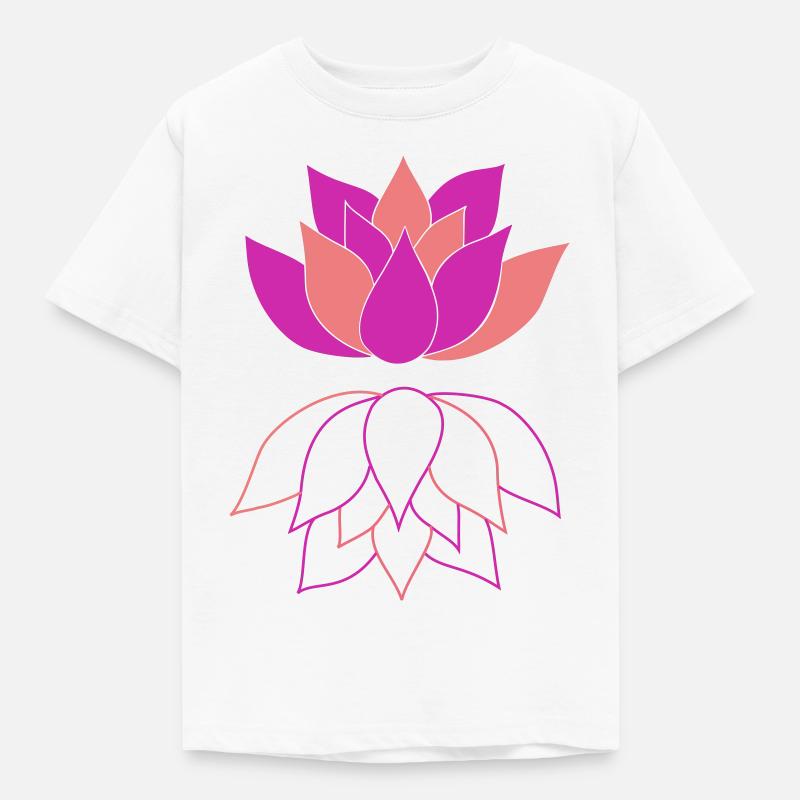 Lotus with mirror image - Kids' T-Shirt - white