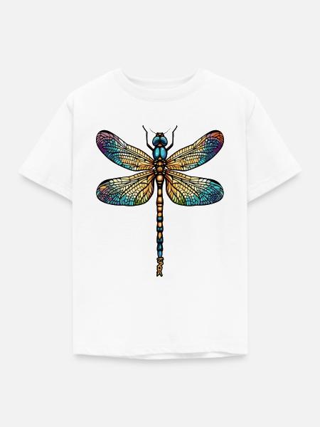 Ein riesige Cartoon Libelle - Kinder T-Shirt - Weiß