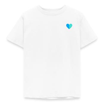 Two-tone heart blue-turquoise - Kids' T-Shirt - white - Front - AI Model Kid Male (0cm)