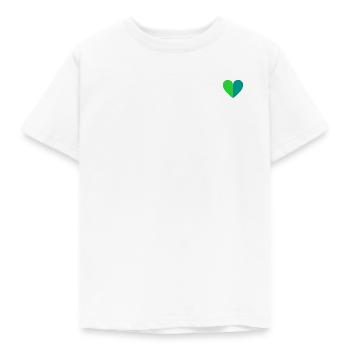 Two-tone heart green-petrol - Kids' T-Shirt - white - Front - AI Model Kid Male (0cm)