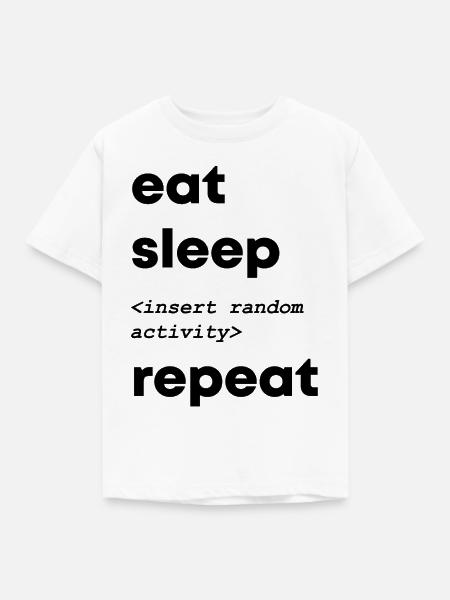 eat sleep repeat - Kinder T-Shirt - Weiß