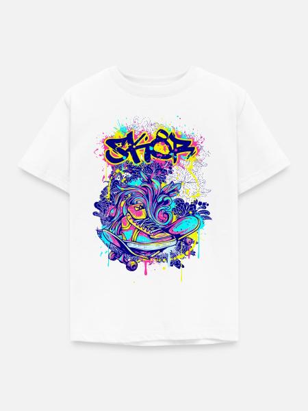 Skater SK8 - Kinder T-Shirt - Weiß