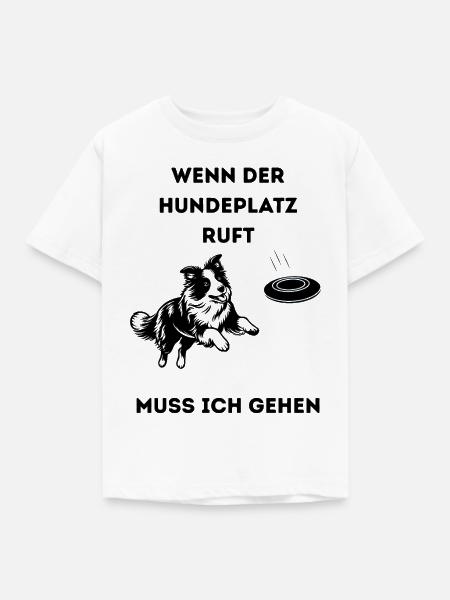 Wenn_der_Hundeplatz_ruft-_-1- - Kinder T-Shirt - Weiß