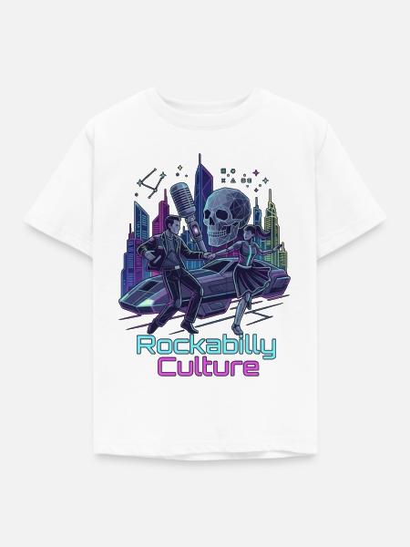 Neon Rockabilly SciFi Kultur - Kinder T-Shirt - Weiß