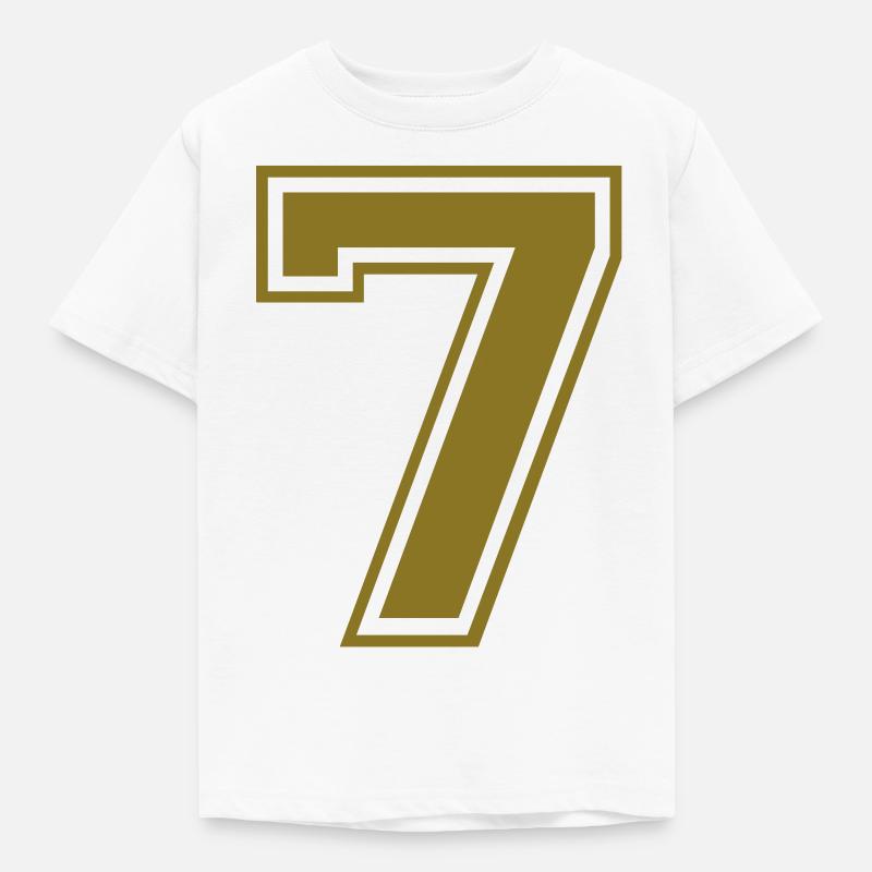 nummer - 7 - Kinder T-Shirt - Weiß