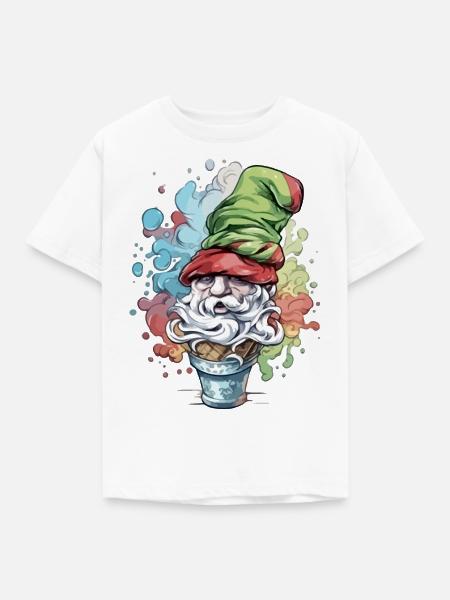 Elf in der Eiswaffel - Kinder T-Shirt - Weiß